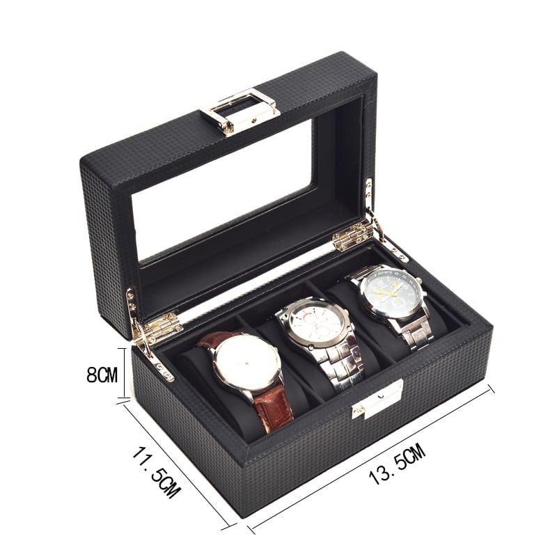 Cutie din lemn pentru ceasuri și ochelari, cu model împletit și 3/6/12 compartimente