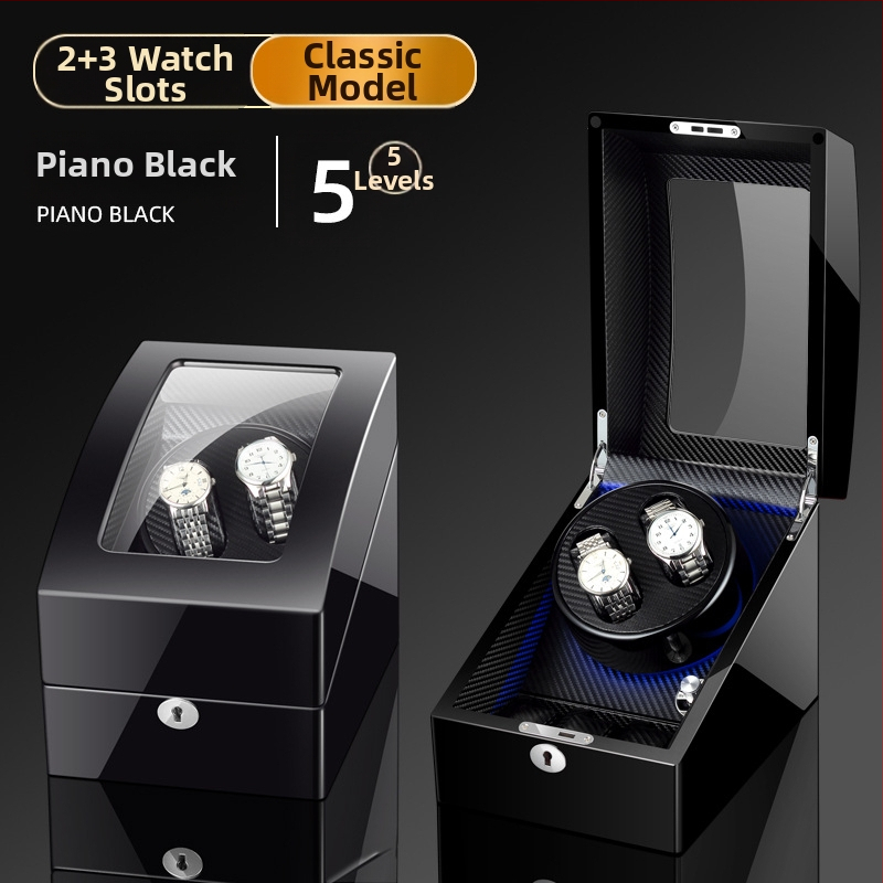 Automaatne kellavõttja - MDF-konstruktsioon, klaveri viimistlus, mudel 2+3, kinkepakk/ehete pakkimine, FA Tiya