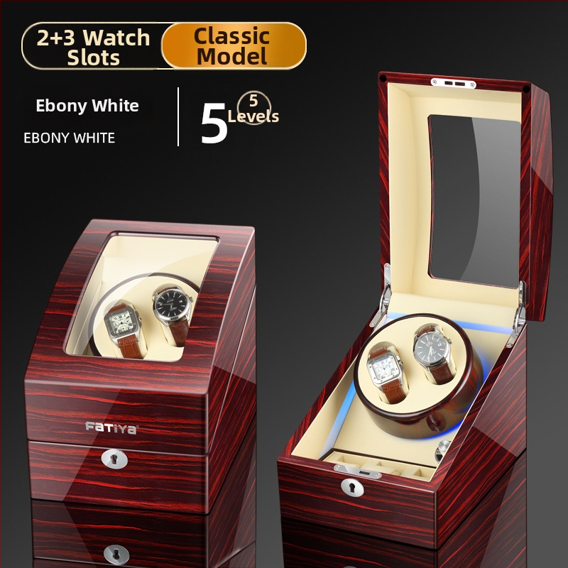 Automaatne kellavõttja - MDF-konstruktsioon, klaveri viimistlus, mudel 2+3, kinkepakk/ehete pakkimine, FA Tiya