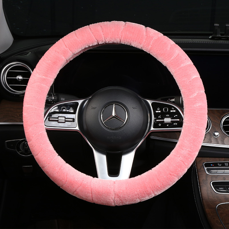 Κάλυμμα τιμονιού – χειμερινό βελούδινο, καθολική εφαρμογή, ραμμένο με μηχανή, Rabbit Mink Velvet, προστασία εσωτερικού αυτοκινήτου για όλες τις εποχές