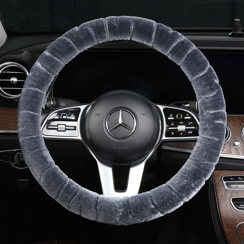 Κάλυμμα τιμονιού – χειμερινό βελούδινο, καθολική εφαρμογή, ραμμένο με μηχανή, Rabbit Mink Velvet, προστασία εσωτερικού αυτοκινήτου για όλες τις εποχές