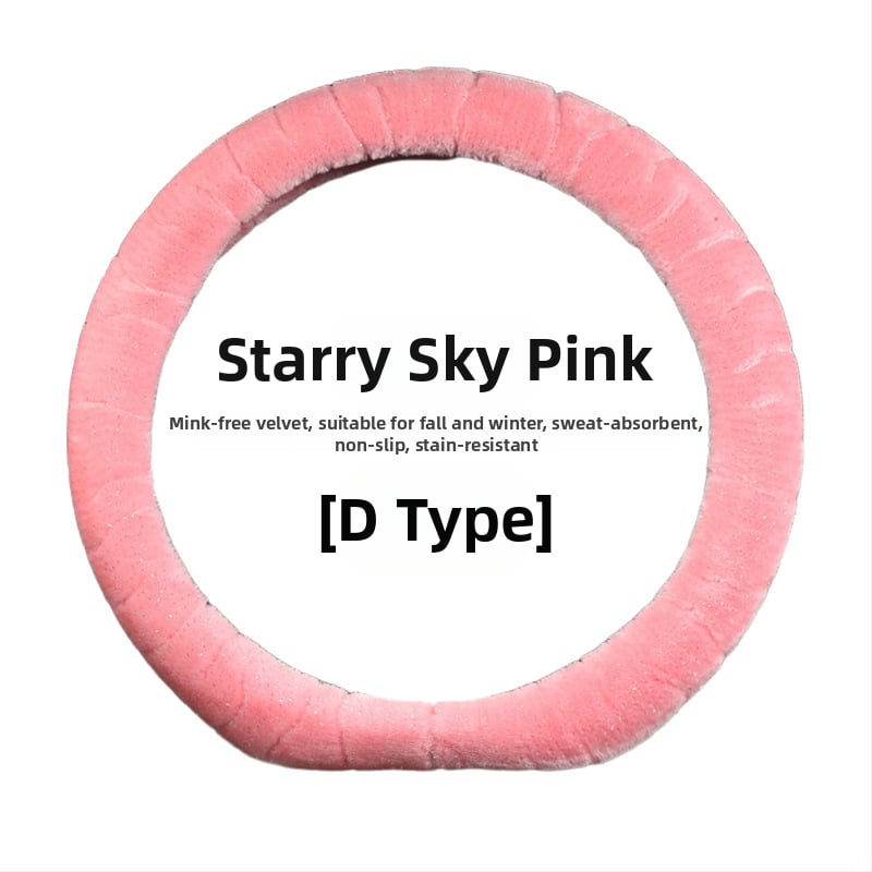 Κάλυμμα τιμονιού – χειμερινό βελούδινο, καθολική εφαρμογή, ραμμένο με μηχανή, Rabbit Mink Velvet, προστασία εσωτερικού αυτοκινήτου για όλες τις εποχές