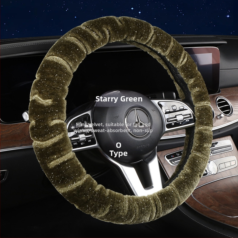 Κάλυμμα τιμονιού – χειμερινό βελούδινο, καθολική εφαρμογή, ραμμένο με μηχανή, Rabbit Mink Velvet, προστασία εσωτερικού αυτοκινήτου για όλες τις εποχές
