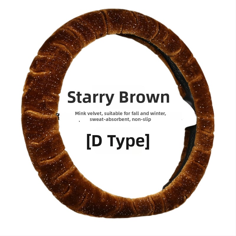 Κάλυμμα τιμονιού – χειμερινό βελούδινο, καθολική εφαρμογή, ραμμένο με μηχανή, Rabbit Mink Velvet, προστασία εσωτερικού αυτοκινήτου για όλες τις εποχές