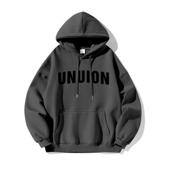 Muški hoodie s kapuljom, širokog kroja, otisak s slovima, poliester, trodimenzionalni džep