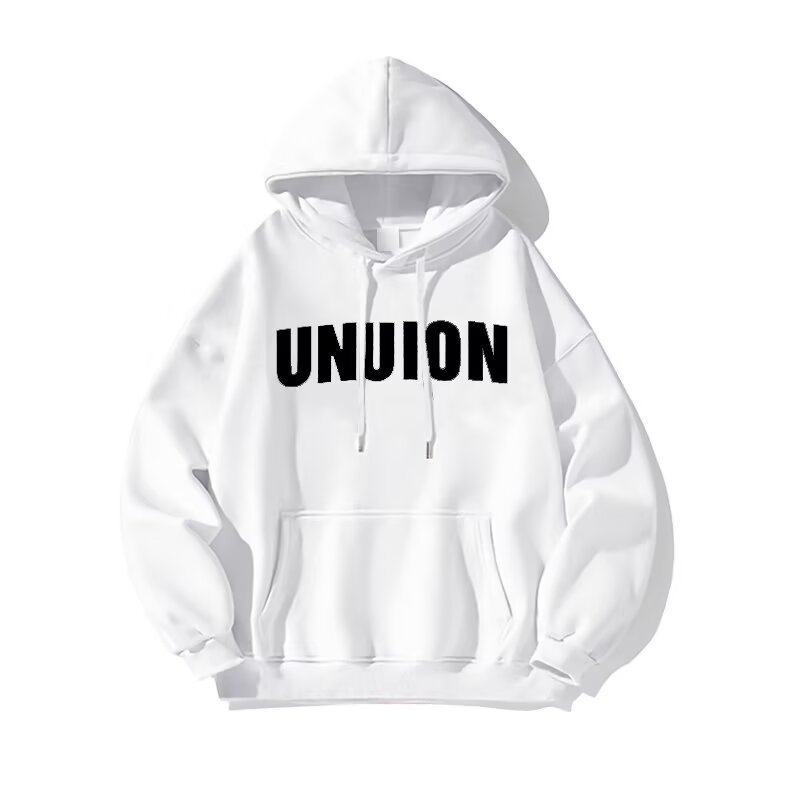 Muški hoodie s kapuljom, širokog kroja, otisak s slovima, poliester, trodimenzionalni džep