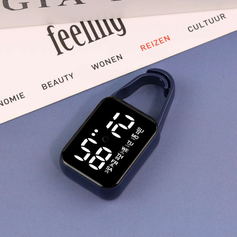 Kvadratni sat-privjesak s elektroničkim pogonom H6, digitalni brojčani prikaz, svijetli u mraku, vodootporan do 10 m