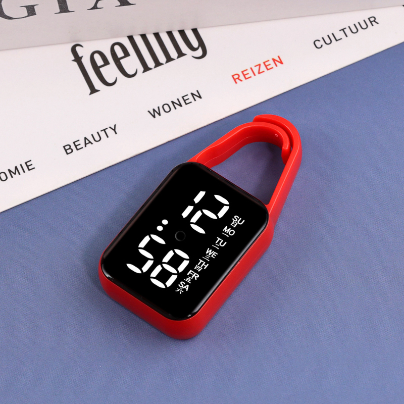 Kvadratni sat-privjesak s elektroničkim pogonom H6, digitalni brojčani prikaz, svijetli u mraku, vodootporan do 10 m