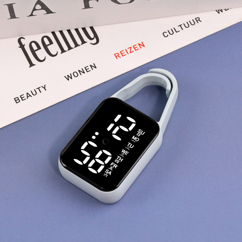 Kvadratni sat-privjesak s elektroničkim pogonom H6, digitalni brojčani prikaz, svijetli u mraku, vodootporan do 10 m