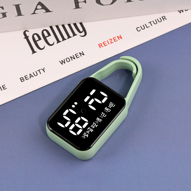 Kvadratni sat-privjesak s elektroničkim pogonom H6, digitalni brojčani prikaz, svijetli u mraku, vodootporan do 10 m