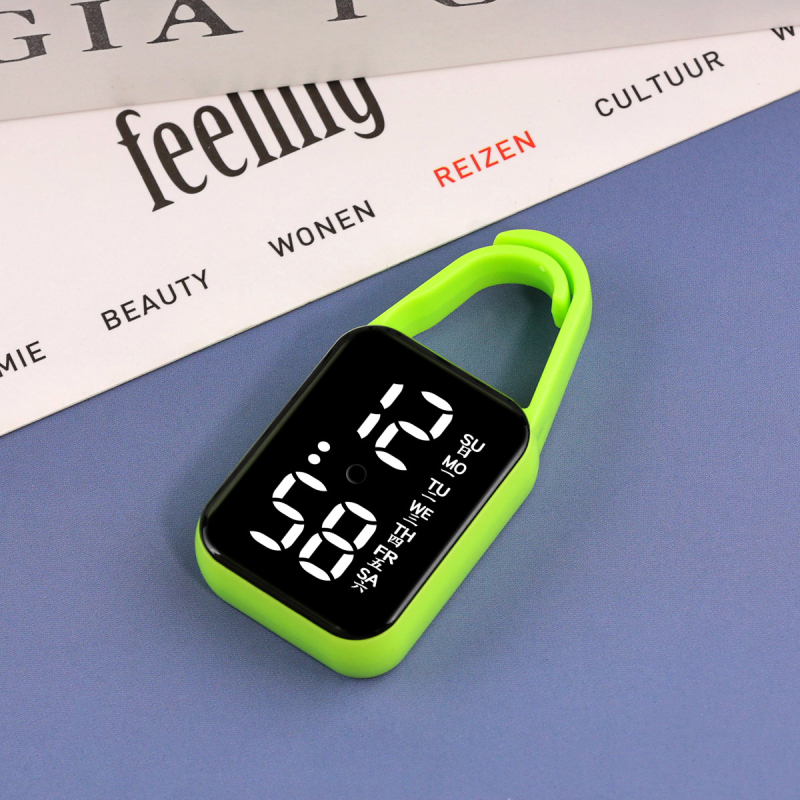 Kvadratni sat-privjesak s elektroničkim pogonom H6, digitalni brojčani prikaz, svijetli u mraku, vodootporan do 10 m