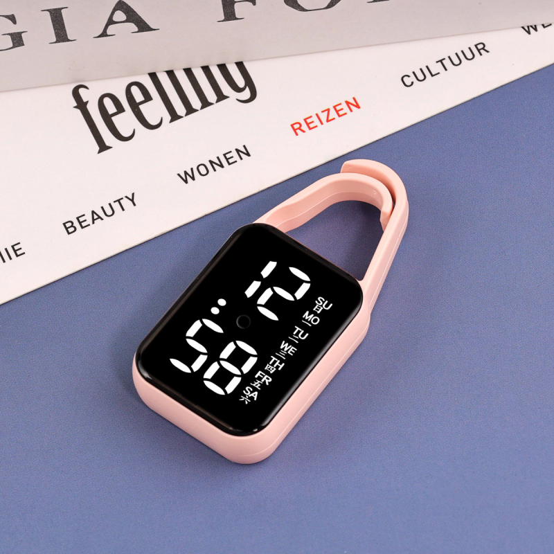 Kvadratni sat-privjesak s elektroničkim pogonom H6, digitalni brojčani prikaz, svijetli u mraku, vodootporan do 10 m