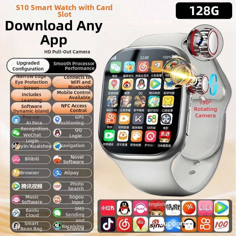 5G nutikas käekell S11, SIM-kaardi pesa, 256GB salvestusruum, NFC, südame löögisageduse jälgimine