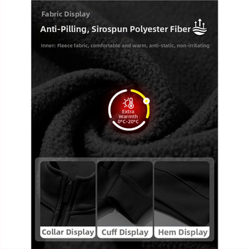 Ανδρικό φούτερ με κουκούλα από καρό ύφασμα, επένδυση φλίς, κεντημένο λογότυπο, φερμουάρ, χειμερινά ενδύματα εργασίας