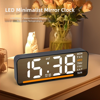 LED-ekraaniga äratuskell koos termomeetriga, kalendri ja nädala päevaga – laua digitaalkell, elektrooniline liikumine