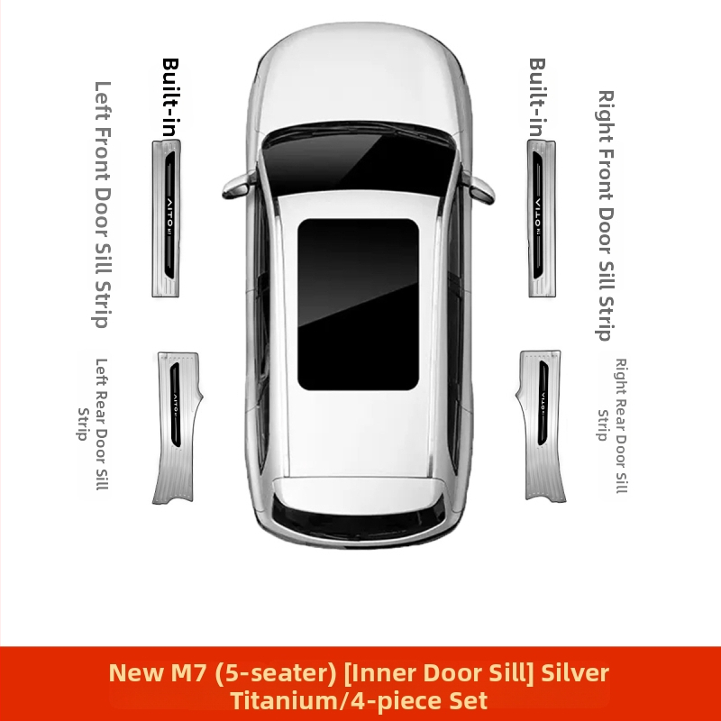 Protecție prag ușă din oțel inoxidabil pentru AITO M7 – Model M7, Brand AITO, Personalizare disponibilă