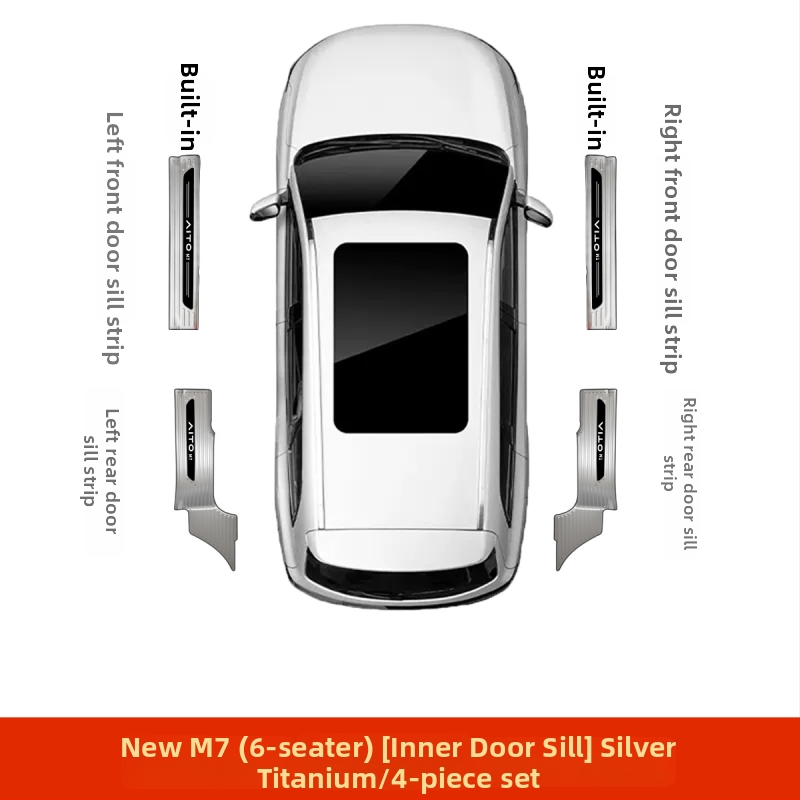 Protecție prag ușă din oțel inoxidabil pentru AITO M7 – Model M7, Brand AITO, Personalizare disponibilă