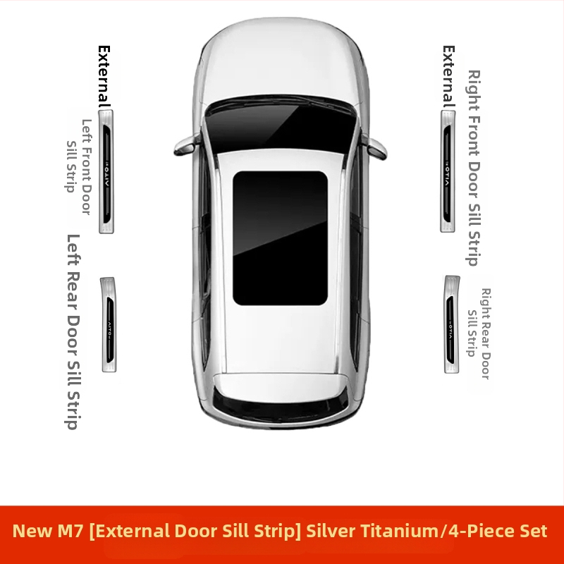 Protecție prag ușă din oțel inoxidabil pentru AITO M7 – Model M7, Brand AITO, Personalizare disponibilă