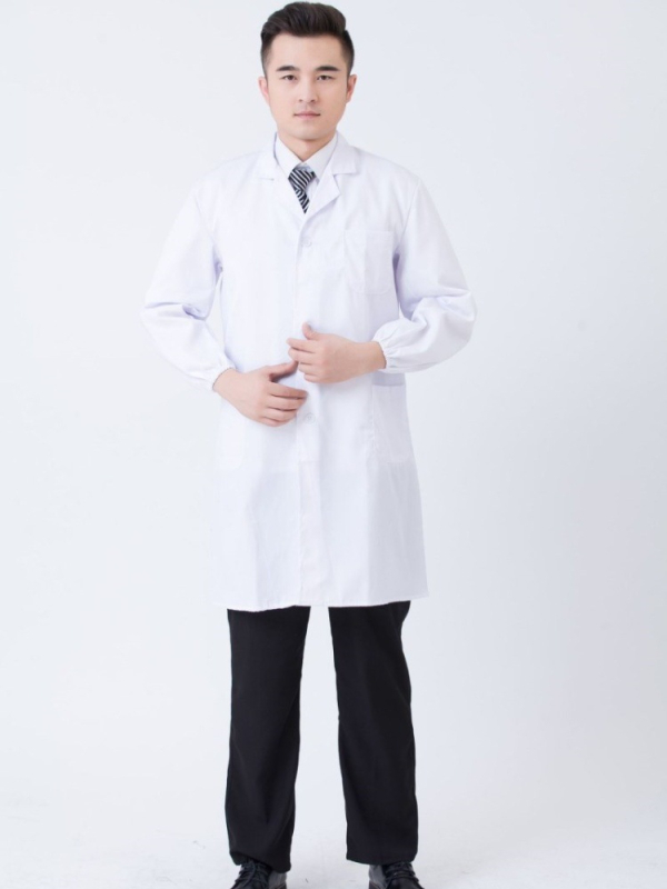 Gydytojo chalatas, medvilnės mišinio audinys; drėgmės nutekėjimas; pamušalas medvilnė; keturi metų laikai; vyrams
