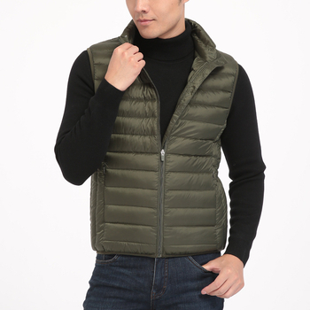 Férfi down mellény, karcsú szabású, meleg, (fehér kacsapuhatöltet, 550 töltőerő, nylon külső anyag, bélés 100%, hideg elleni védelem: enyhe hideg (-5℃~-0℃))
