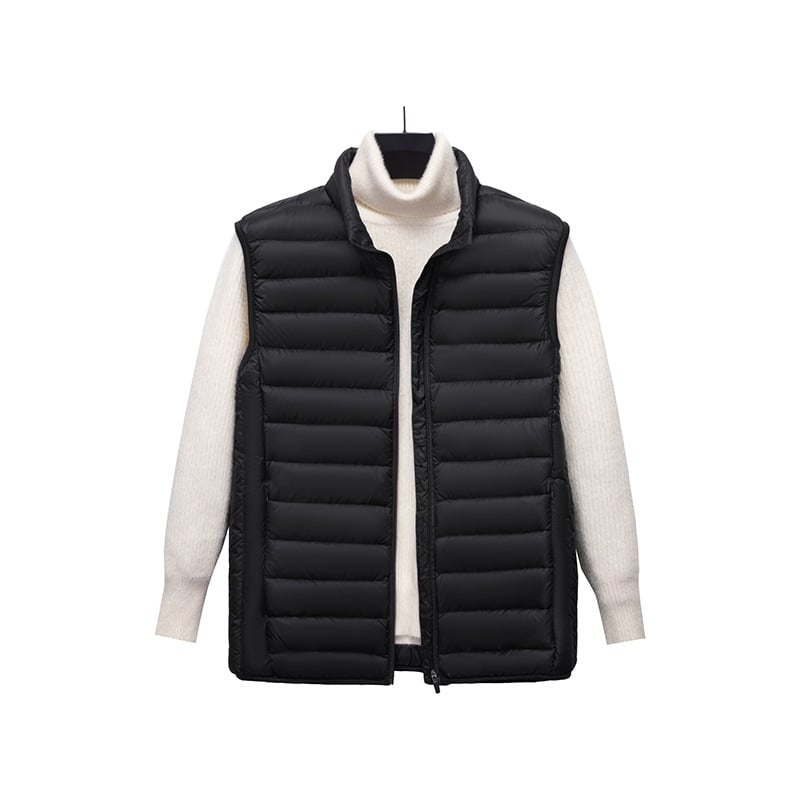 Férfi down mellény, karcsú szabású, meleg, (fehér kacsapuhatöltet, 550 töltőerő, nylon külső anyag, bélés 100%, hideg elleni védelem: enyhe hideg (-5℃~-0℃))