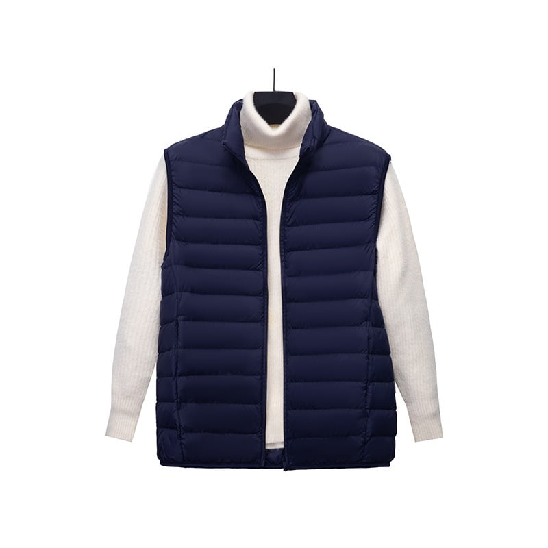 Férfi down mellény, karcsú szabású, meleg, (fehér kacsapuhatöltet, 550 töltőerő, nylon külső anyag, bélés 100%, hideg elleni védelem: enyhe hideg (-5℃~-0℃))