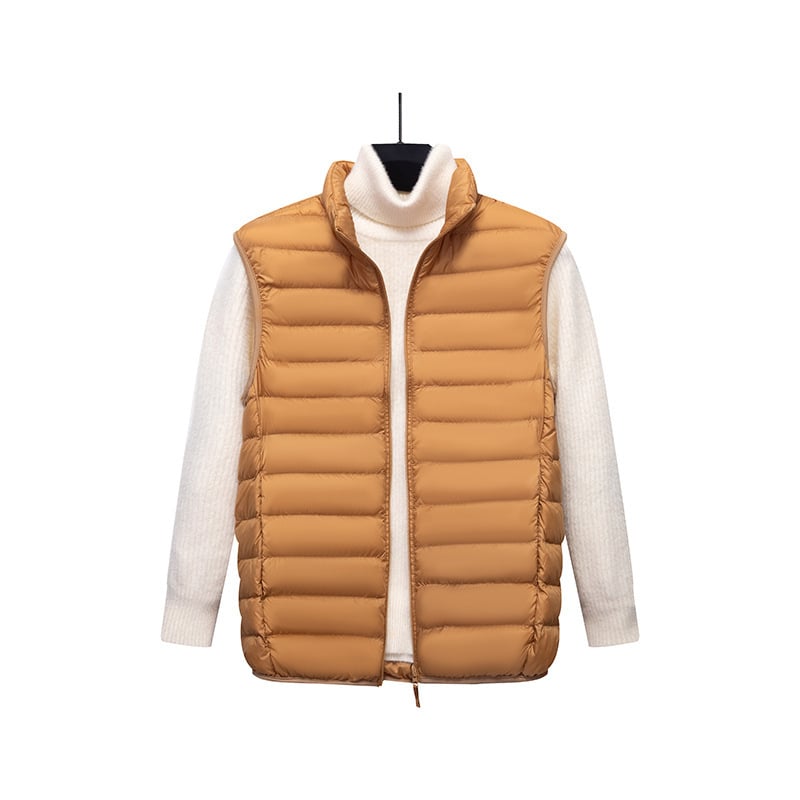 Férfi down mellény, karcsú szabású, meleg, (fehér kacsapuhatöltet, 550 töltőerő, nylon külső anyag, bélés 100%, hideg elleni védelem: enyhe hideg (-5℃~-0℃))