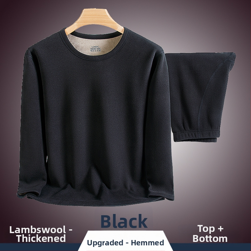 Vīriešu termo komplekts ar flīsa odas, bieza divslāņu augšdaļa ar apaļu kakla izgriezumu un bikses, poliester 90–95%