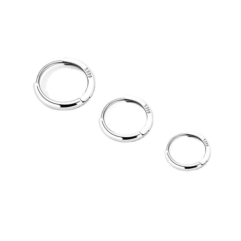 S999 tīra sudraba auskari, korejiešu stilā ģeometriski gredzeni