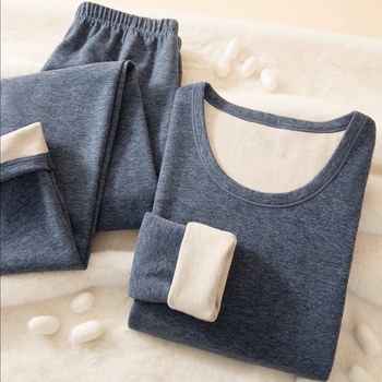 Kašmīra termo apakšveļas komplekts ar minkas velūru, dubultslānis, apaļš kaklaizgriezums, garas piedurknes un bikses, universāls, uztur siltumu un antibakteriālas īpašības.