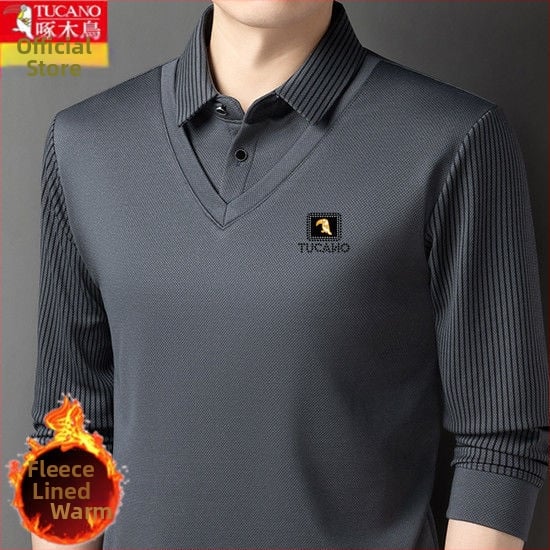 Marškiniai su terminiu flisu pamušalu, laisvas kirpimas, kvadratinė apykaklė, ilgos rankovės