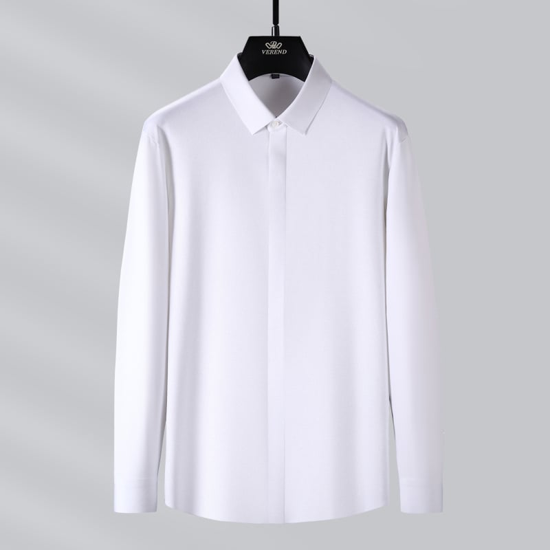 Vyriniai marškiniai atsparūs raukšlėms, be siūlių lipinimo proceso, paslėptos sagos, kvadratinė apykaklė, 79% nailonas, 21% spandeks