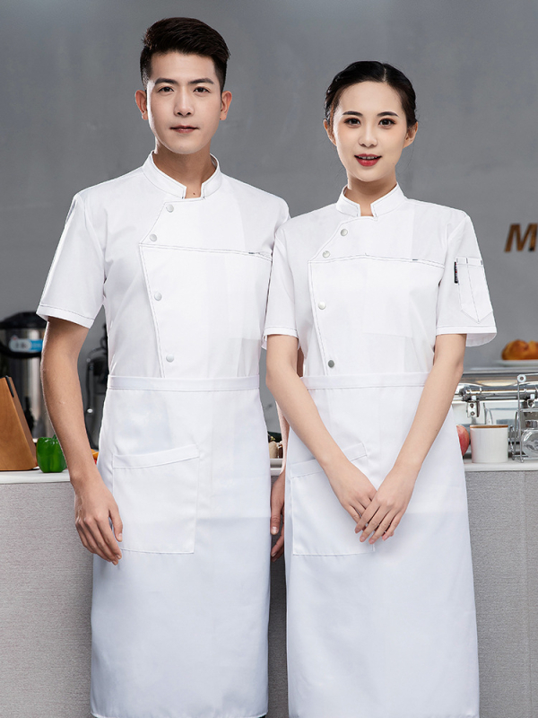 Vyrų šefų marškiniai, medvilnės pluošto mišinys, drėgmės atstūmimas, vasarinė darbo apranga maitinimo įstaigoms/arbatos namams