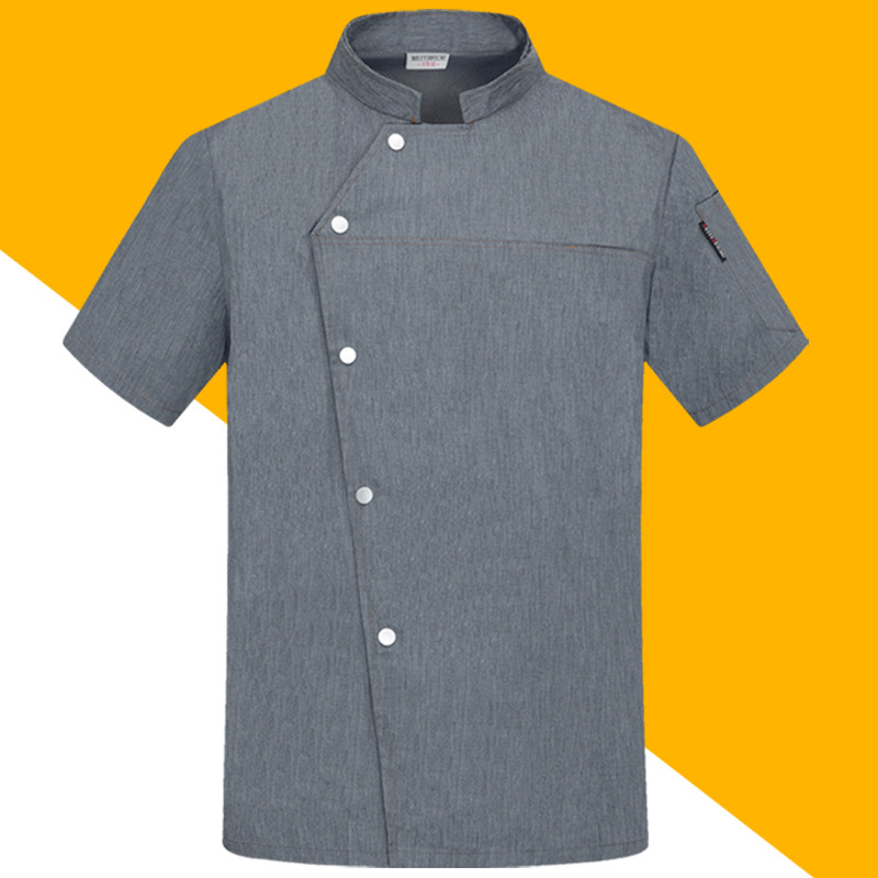 Vyrų šefų marškiniai, medvilnės pluošto mišinys, drėgmės atstūmimas, vasarinė darbo apranga maitinimo įstaigoms/arbatos namams