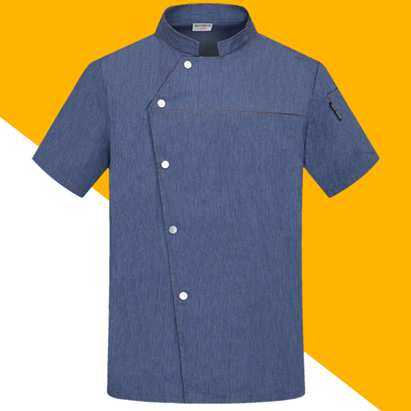 Vyrų šefų marškiniai, medvilnės pluošto mišinys, drėgmės atstūmimas, vasarinė darbo apranga maitinimo įstaigoms/arbatos namams