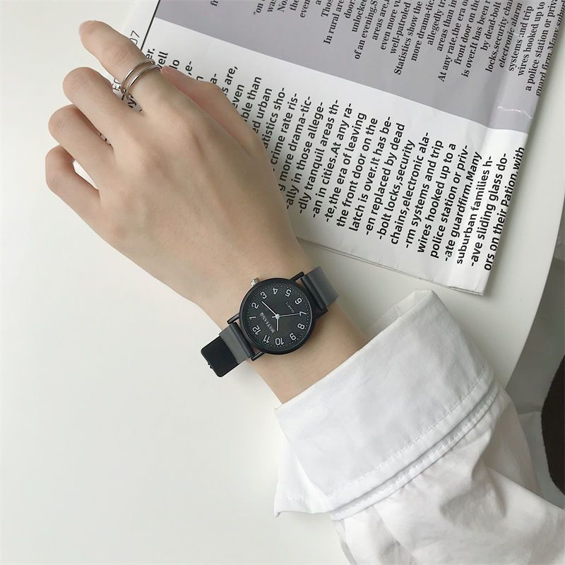 Női kvarc analóg óra, szilikon szíj, műanyag tokkal, kerek számlap, modell AC-01