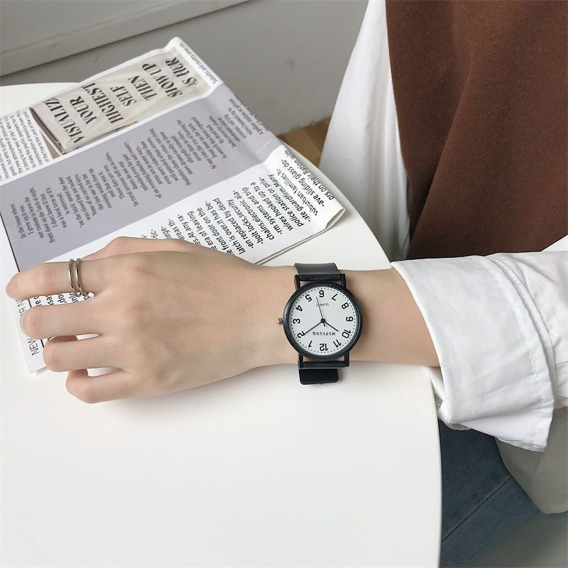 Női kvarc analóg óra, szilikon szíj, műanyag tokkal, kerek számlap, modell AC-01