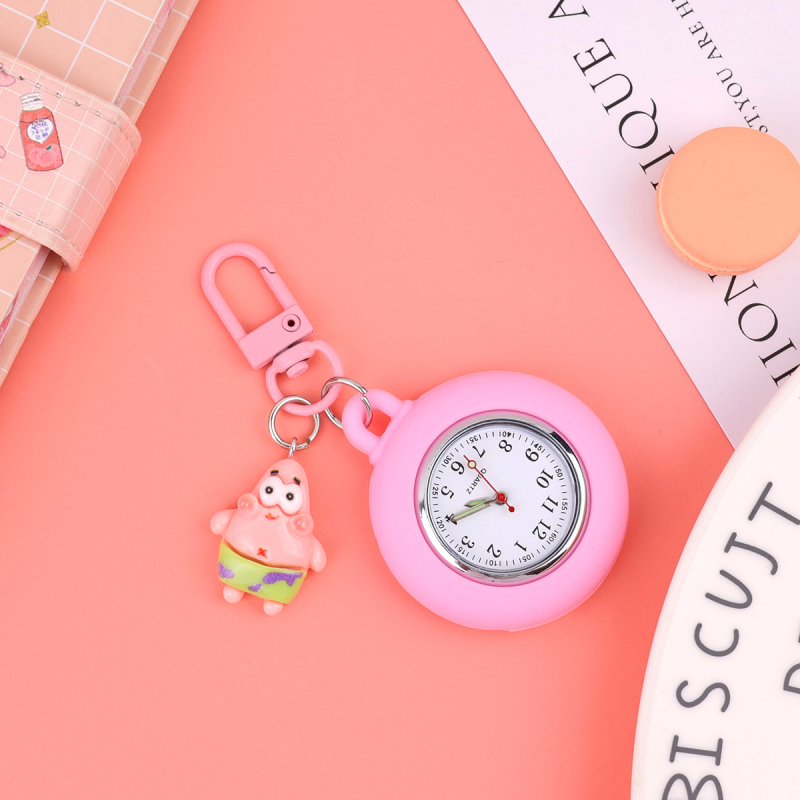 Džepni sat za medicinske sestre – svjetleći u mraku crtani stil, kvarcni mehanizam, okrugli brojčanik