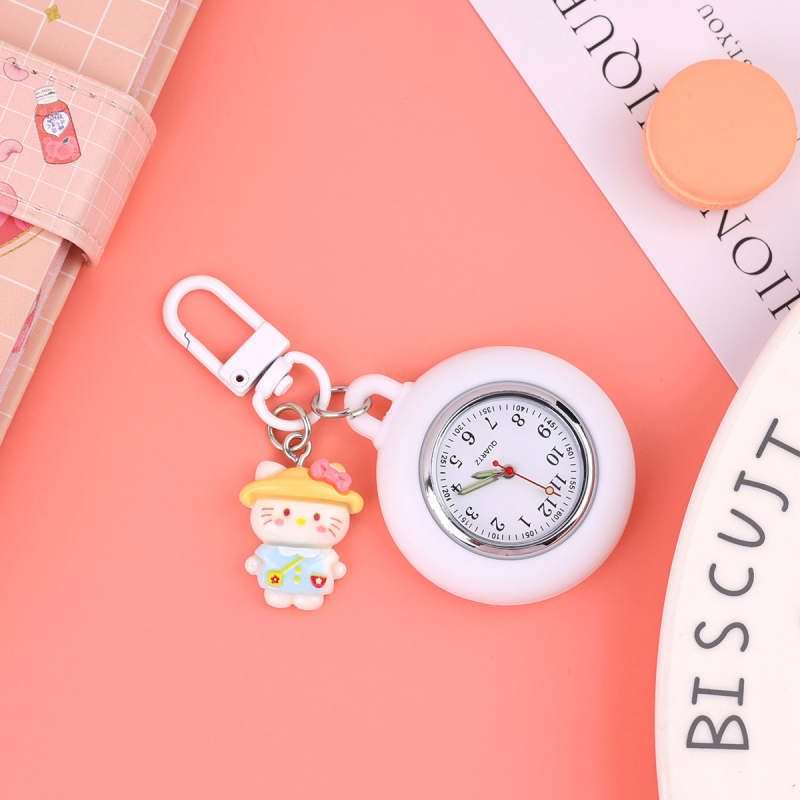 Džepni sat za medicinske sestre – svjetleći u mraku crtani stil, kvarcni mehanizam, okrugli brojčanik