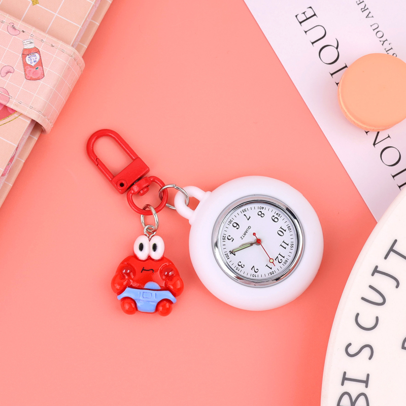 Džepni sat za medicinske sestre – svjetleći u mraku crtani stil, kvarcni mehanizam, okrugli brojčanik