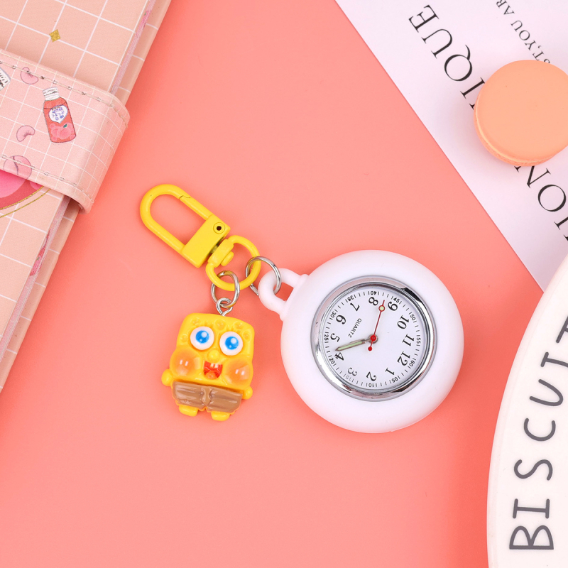 Džepni sat za medicinske sestre – svjetleći u mraku crtani stil, kvarcni mehanizam, okrugli brojčanik