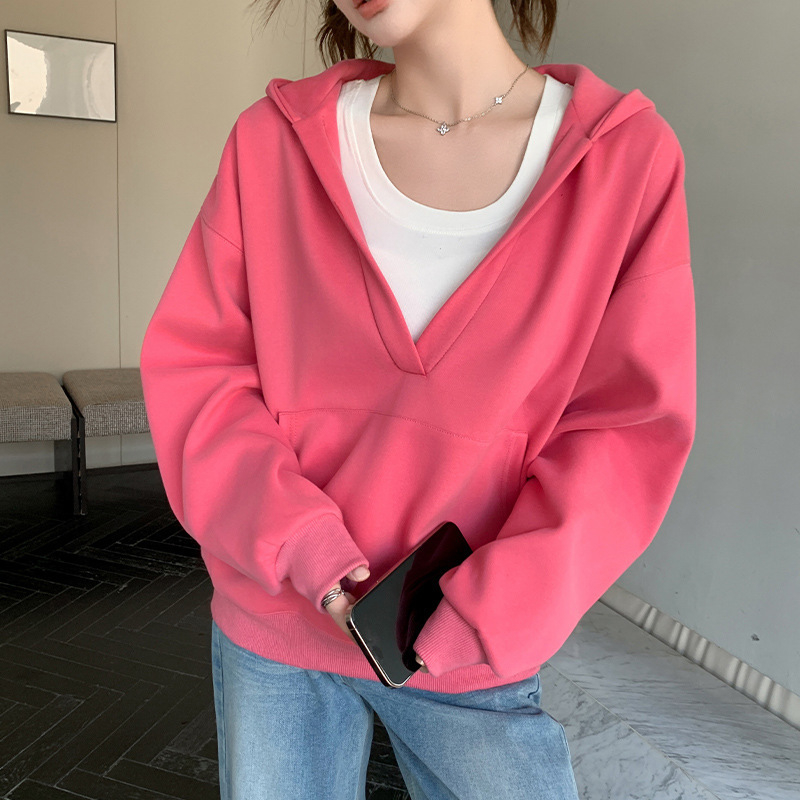 Ženska hoodies jakna s kapuljom za jesen i zimu, slobodan kroj, džepovi, udoban svakodnevni stil