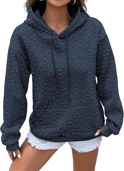 Ženski hoodie s kapuljačom, jacquard uzorak, dugi rukavi, jesen-zima