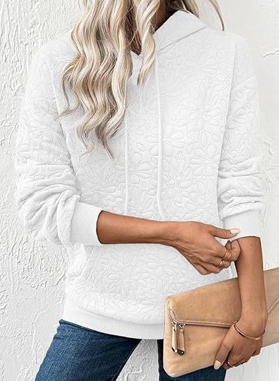 Ženski hoodie s kapuljačom, jacquard uzorak, dugi rukavi, jesen-zima