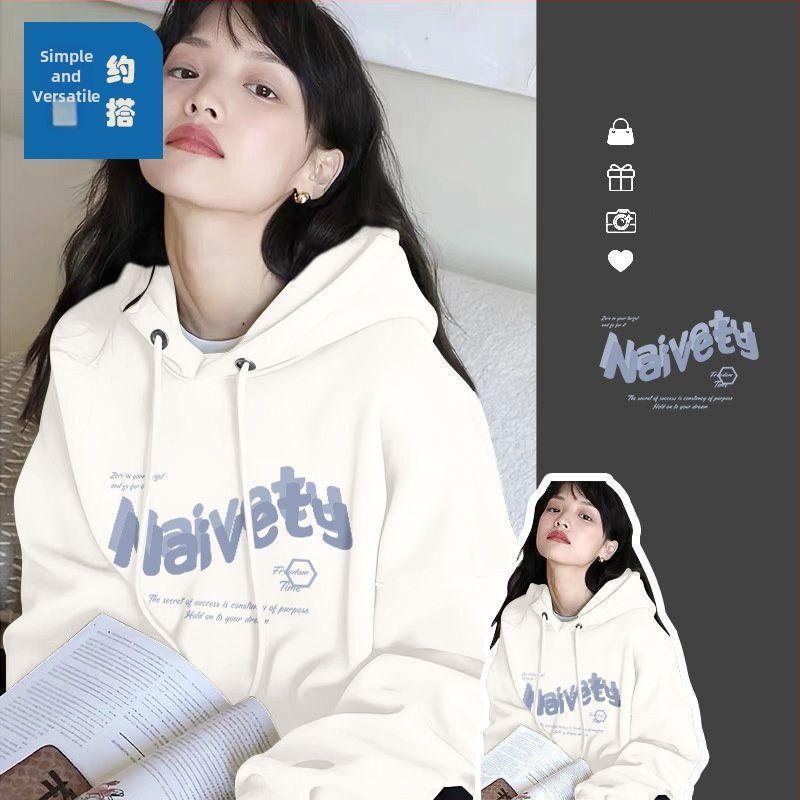 Ženski hoodie s kapuljačom, oversize, s fleksom iznutra, za proljeće, jesen i zimu, street style