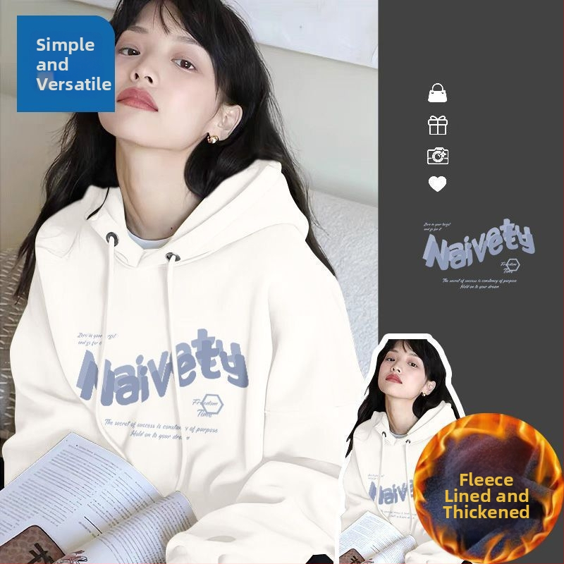 Ženski hoodie s kapuljačom, oversize, s fleksom iznutra, za proljeće, jesen i zimu, street style