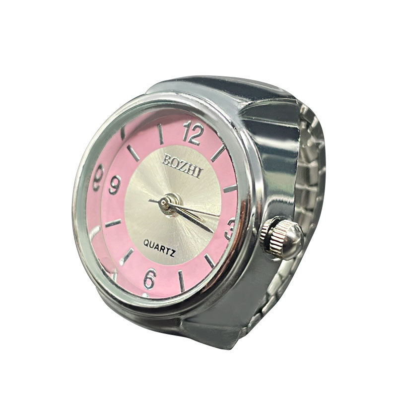 Gyűrűs óra kvarc SL68 mozgással, rozsdamentes acél szíj, kerek számlap, analóg kijelző, ötvözetes tokozás