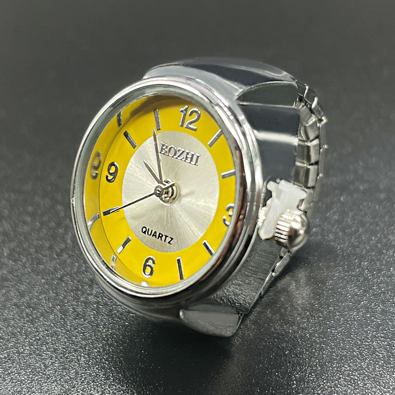 Gyűrűs óra kvarc SL68 mozgással, rozsdamentes acél szíj, kerek számlap, analóg kijelző, ötvözetes tokozás