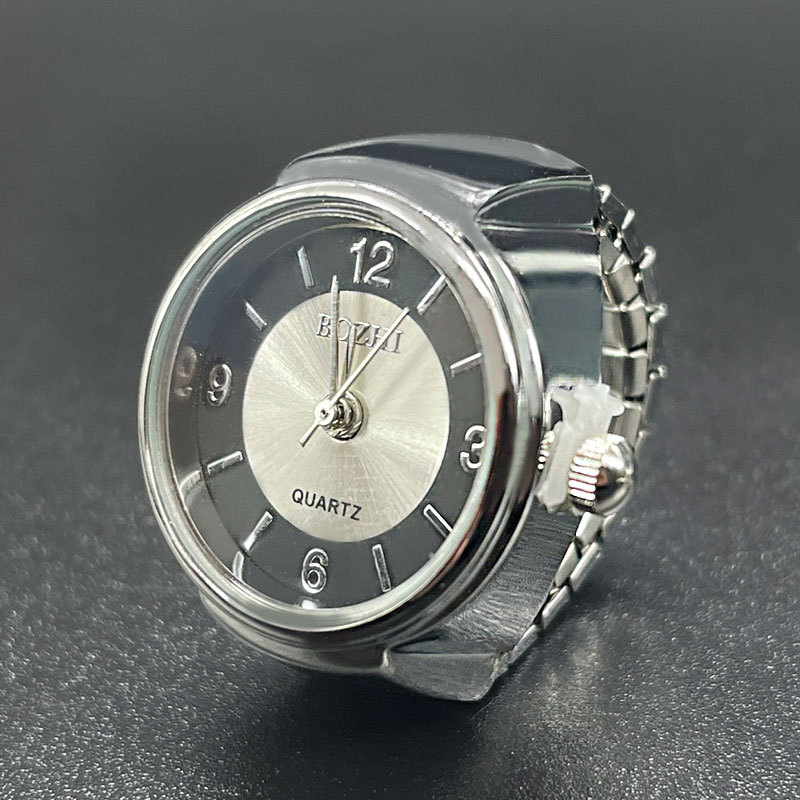 Gyűrűs óra kvarc SL68 mozgással, rozsdamentes acél szíj, kerek számlap, analóg kijelző, ötvözetes tokozás