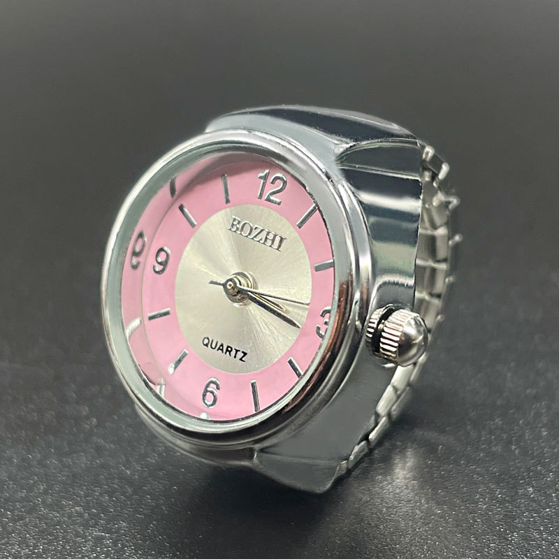 Gyűrűs óra kvarc SL68 mozgással, rozsdamentes acél szíj, kerek számlap, analóg kijelző, ötvözetes tokozás